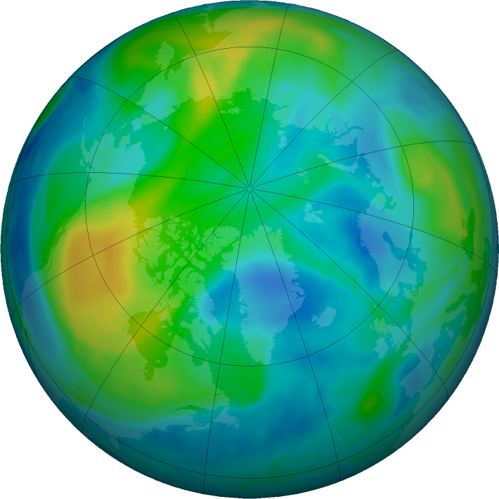 Arctic ozone map for 01 November 2017